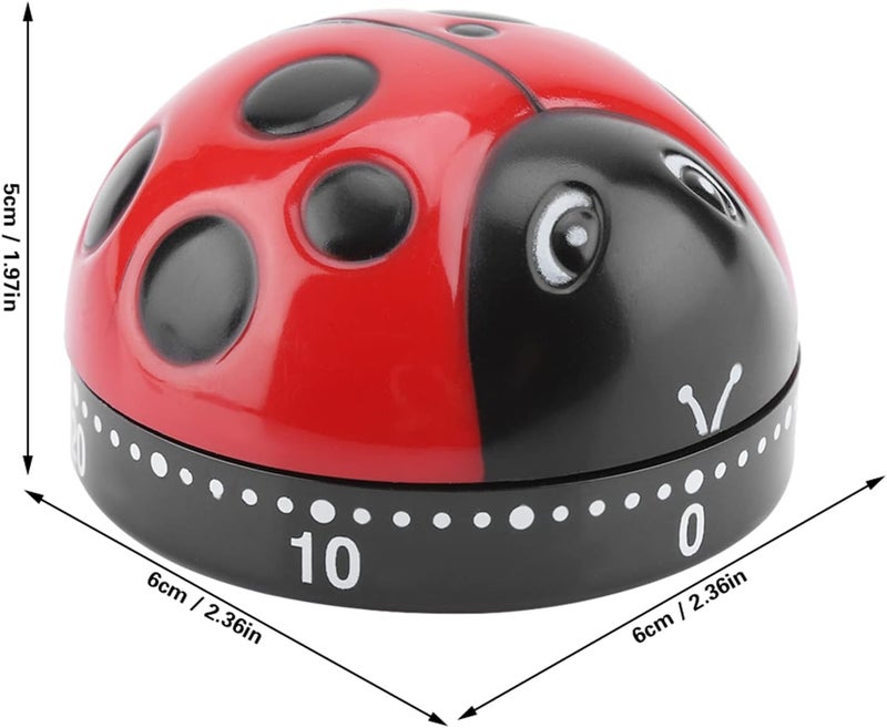 woobles Ladybug Timer, Ladybug Machinery Timers for Women Man 60 Minutes Mechanical Kitchen Cooking Timer for Teaching,Learning, Baking Kids Classroom Alarm - Image 5